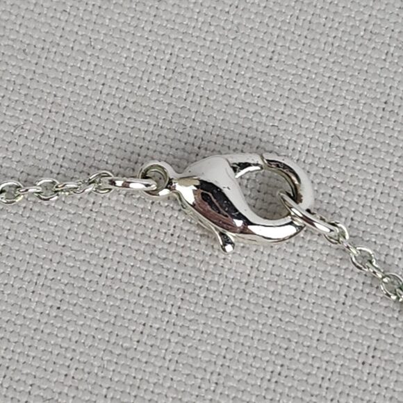 NVC Silver Tone Glass Colored Stone Crystal Pendant Necklace - Picture 5 of 8